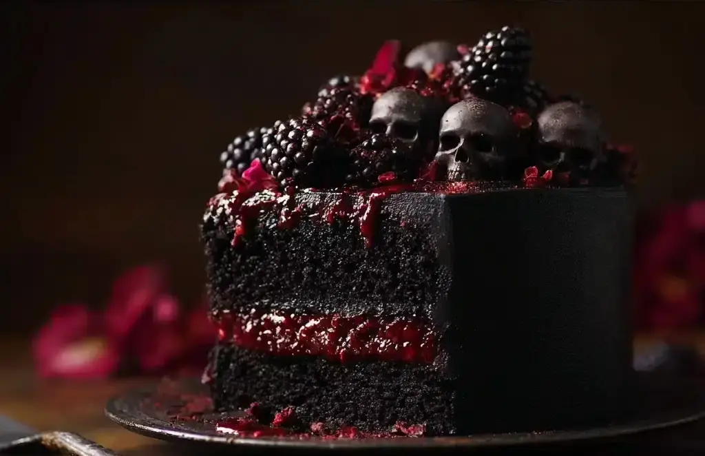 Spooky Black Velvet Halloween Cake Recipe
