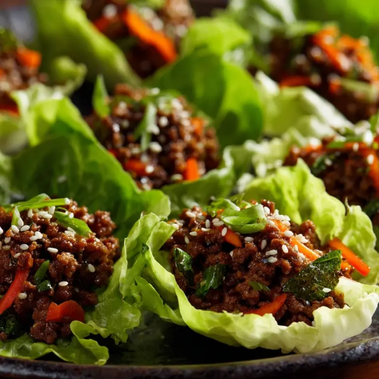 Asian Style Ground Beef Lettuce Wraps Recipe