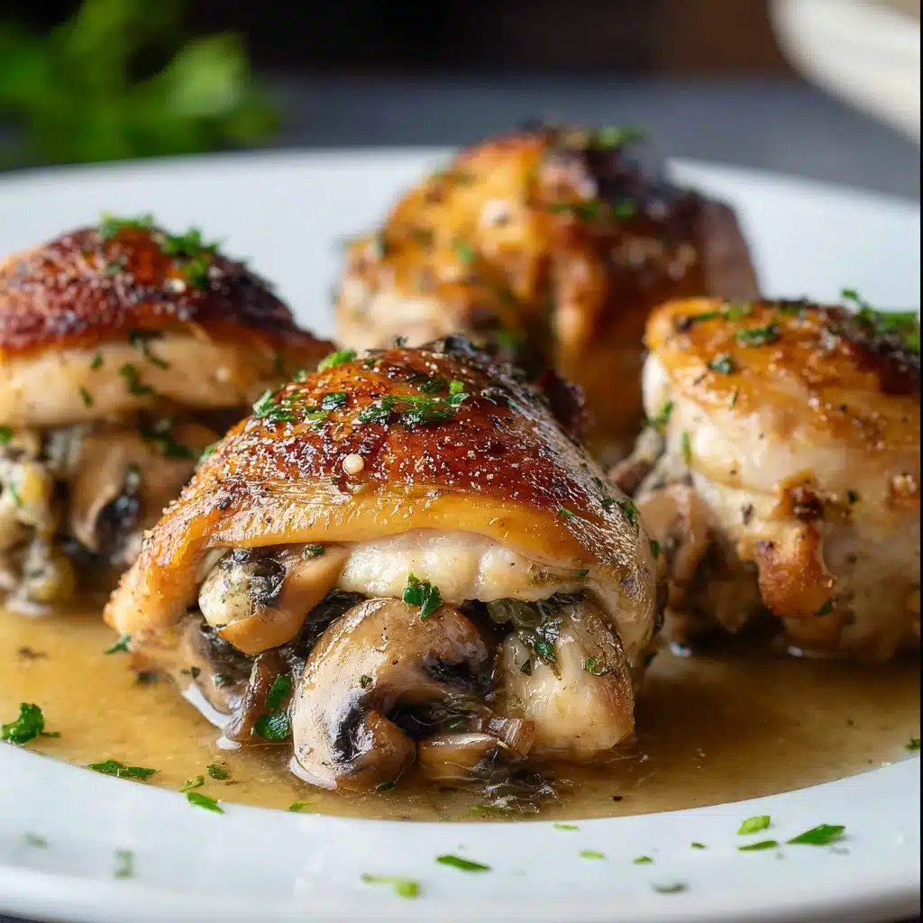Baked Mushroom Stuffed Chicken Thighs Recipe