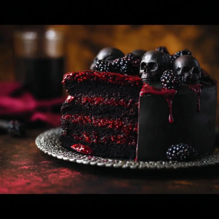Spooky Black Velvet Halloween Cake Recipe