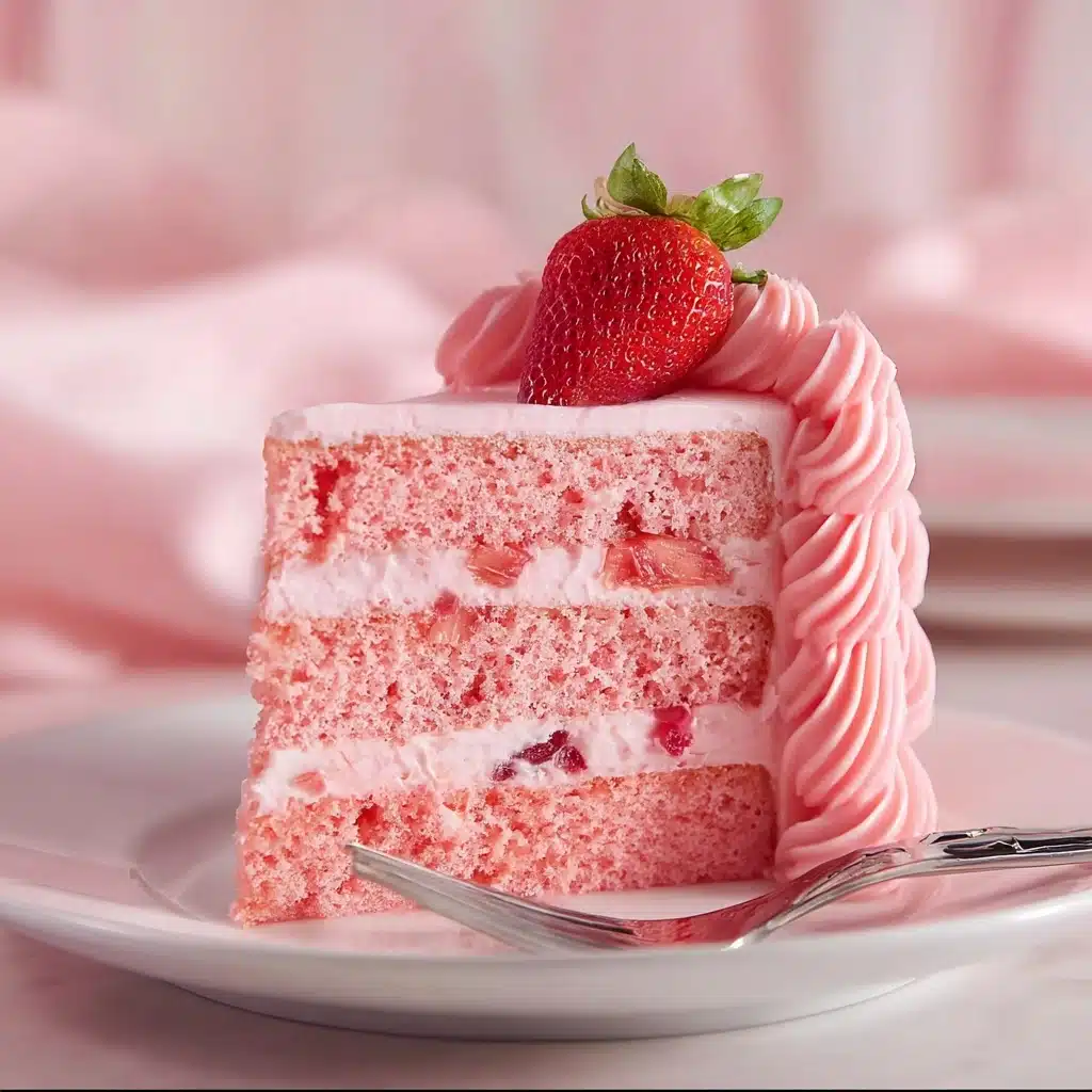 Homemade Strawberry Cake with Strawberry Frosting Recipe - Recipe Image