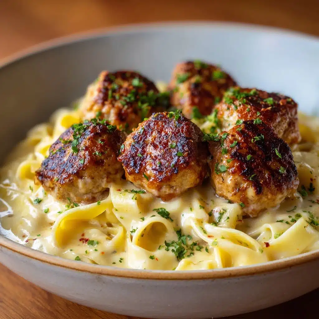 Garlic Butter Chicken Bites with Creamy Parmesan Pasta Recipe