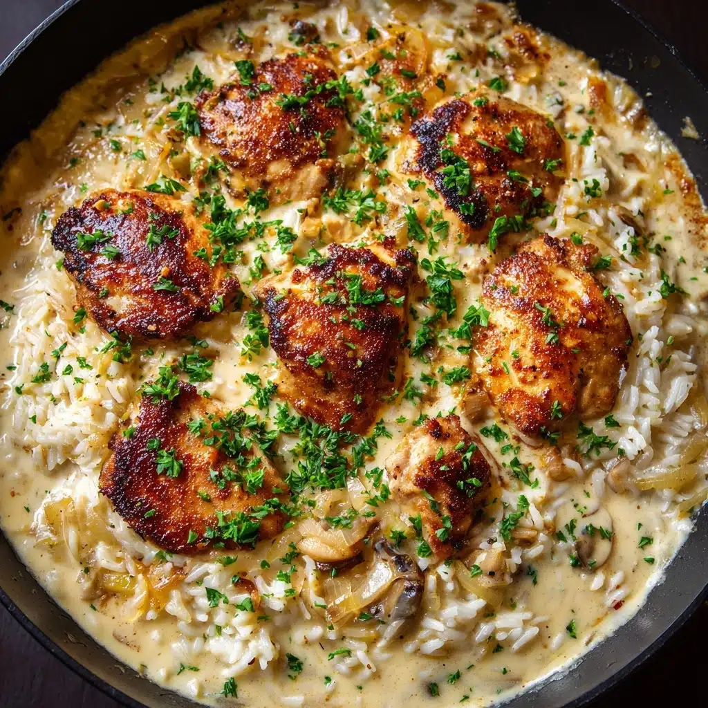 One-Pan Creamy Parmesan Chicken & Rice [40 Minutes] Recipe