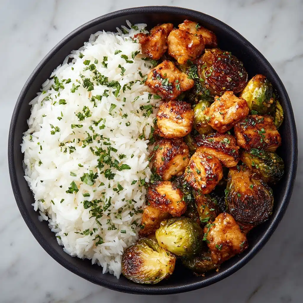 Air Fryer Sweet Chili Chicken and Brussels Sprouts Recipe - Recipe Image