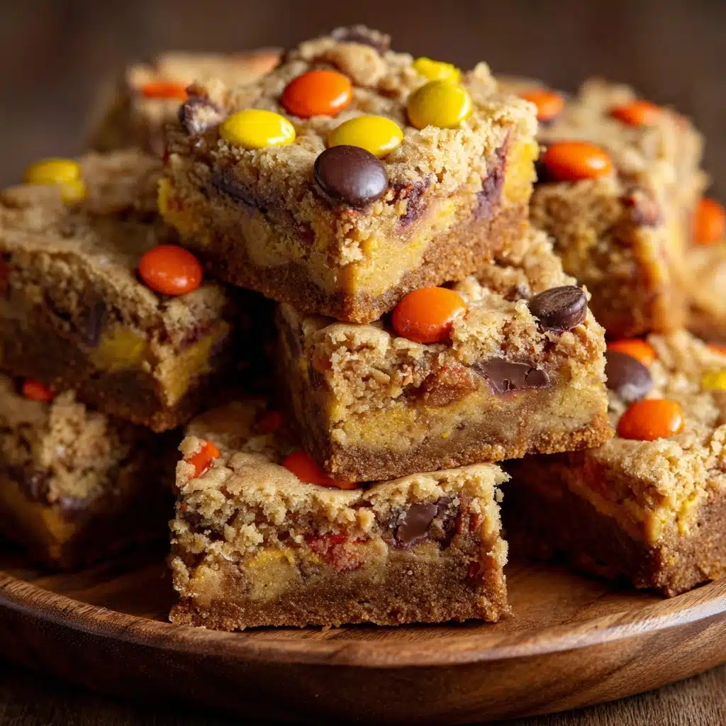 Chewy REESE’s PIECES Peanut Butter Brownies Recipe - Recipe Image