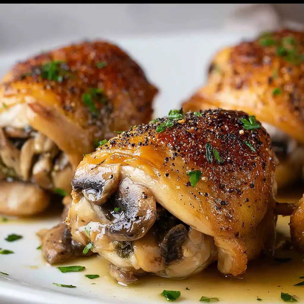 Baked Mushroom Stuffed Chicken Thighs Recipe - Recipe Image