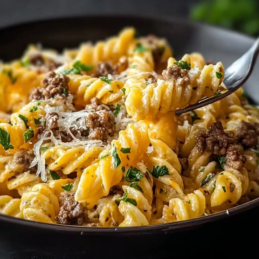 One-Pot Beef and Cheddar Ranch Pasta Recipe - Recipe Image