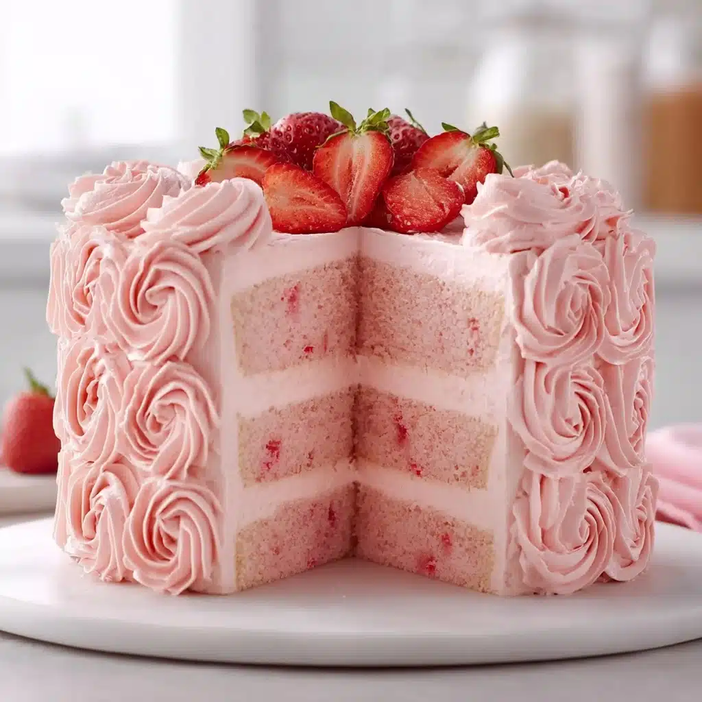 Homemade Strawberry Cake with Strawberry Frosting Recipe