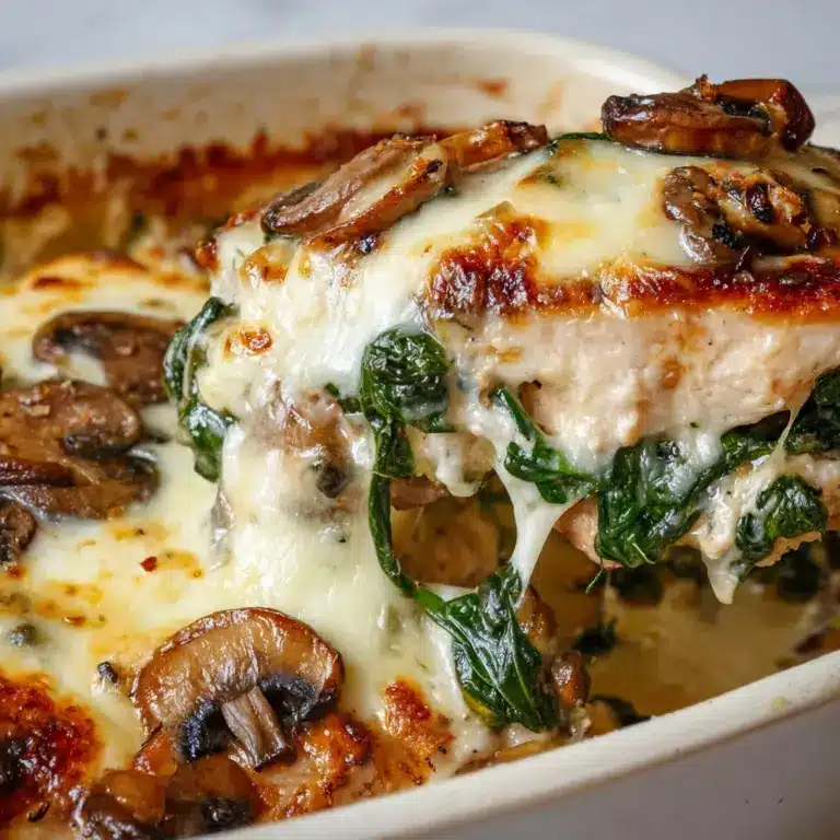 Chicken, Spinach, and Mushroom Low-Carb Oven Dish Recipe