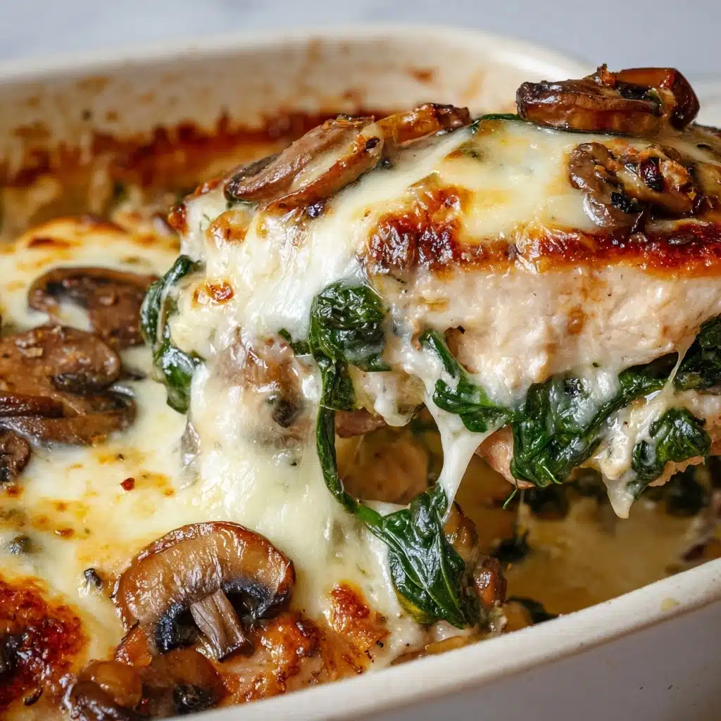Chicken, Spinach, and Mushroom Low-Carb Oven Dish Recipe - Recipe Image