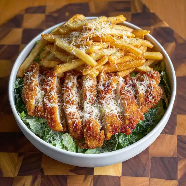 Healthy Chicken Caesar Salad with Fries Recipe