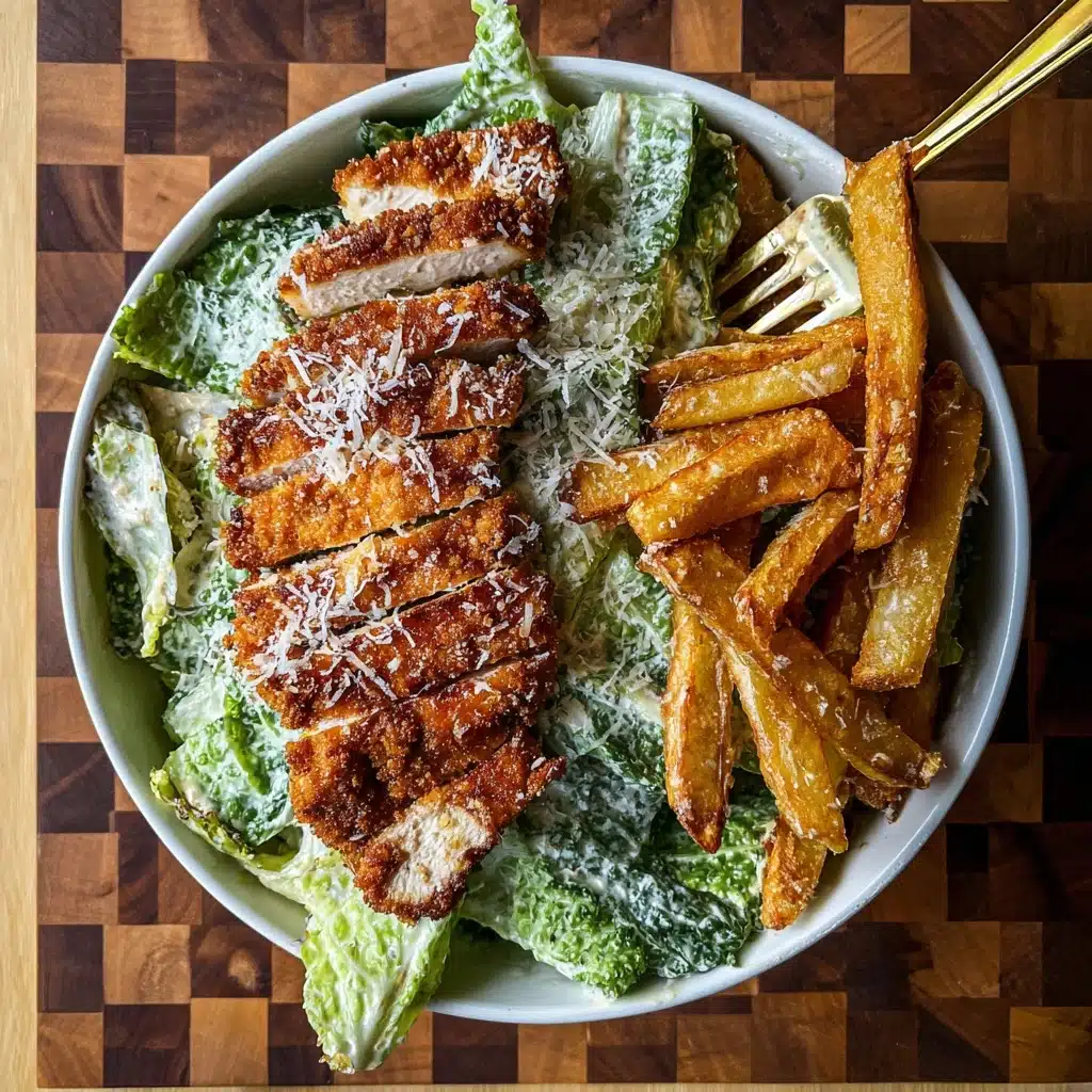 Healthy Chicken Caesar Salad with Fries Recipe - Recipe Image