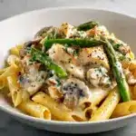 Creamy Mushroom and Asparagus Chicken Penne Recipe