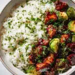 Air Fryer Sweet Chili Chicken and Brussels Sprouts Recipe