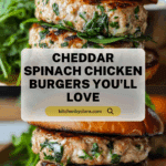 White Cheddar Spinach Chicken Burgers Recipe