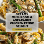 Creamy Mushroom and Asparagus Chicken Penne Recipe