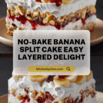 Easy Layered No-Bake Banana Split Cake with Graham Crust Recipe