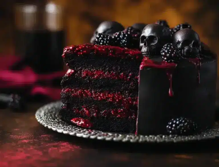 Spooky Black Velvet Halloween Cake Recipe