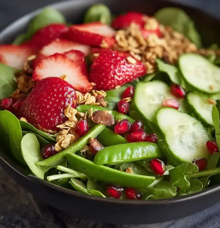 Strawberry, Snap Pea, and Mixed Green Salad Recipe