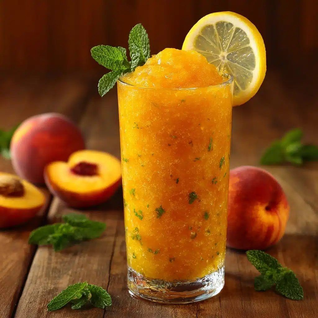 Frozen Peach Lemonade Recipe – The Ultimate Summer Slushie Recipe - Recipe Image