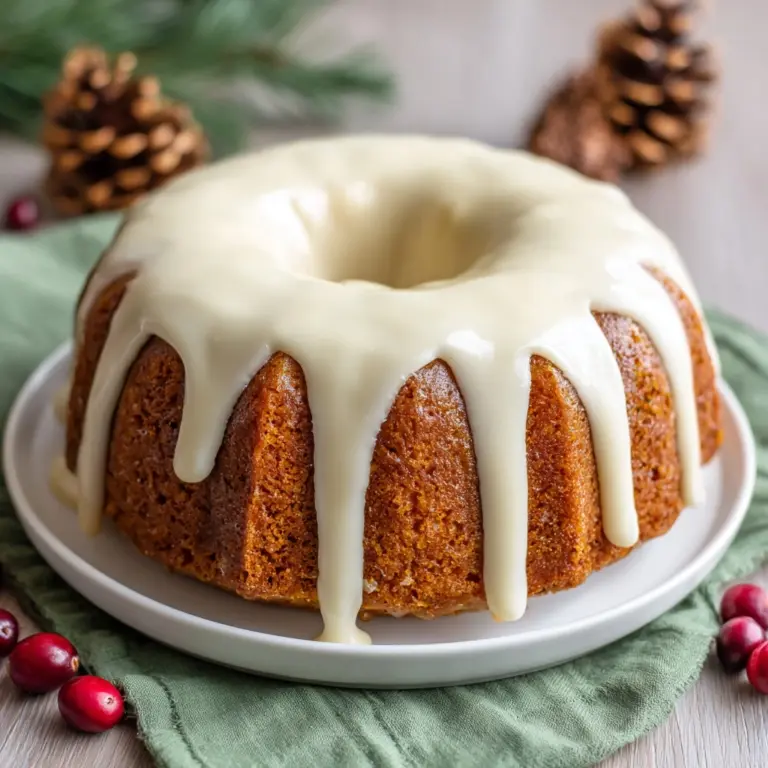 Eggnog Bundt Cake with Eggnog Frosting Recipe