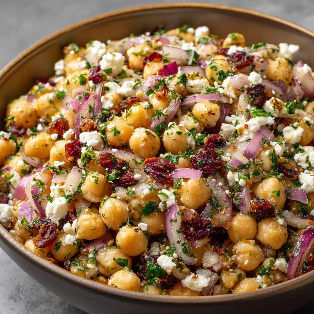 Feta and Cranberry Chickpeas with Lemon Vinaigrette Recipe