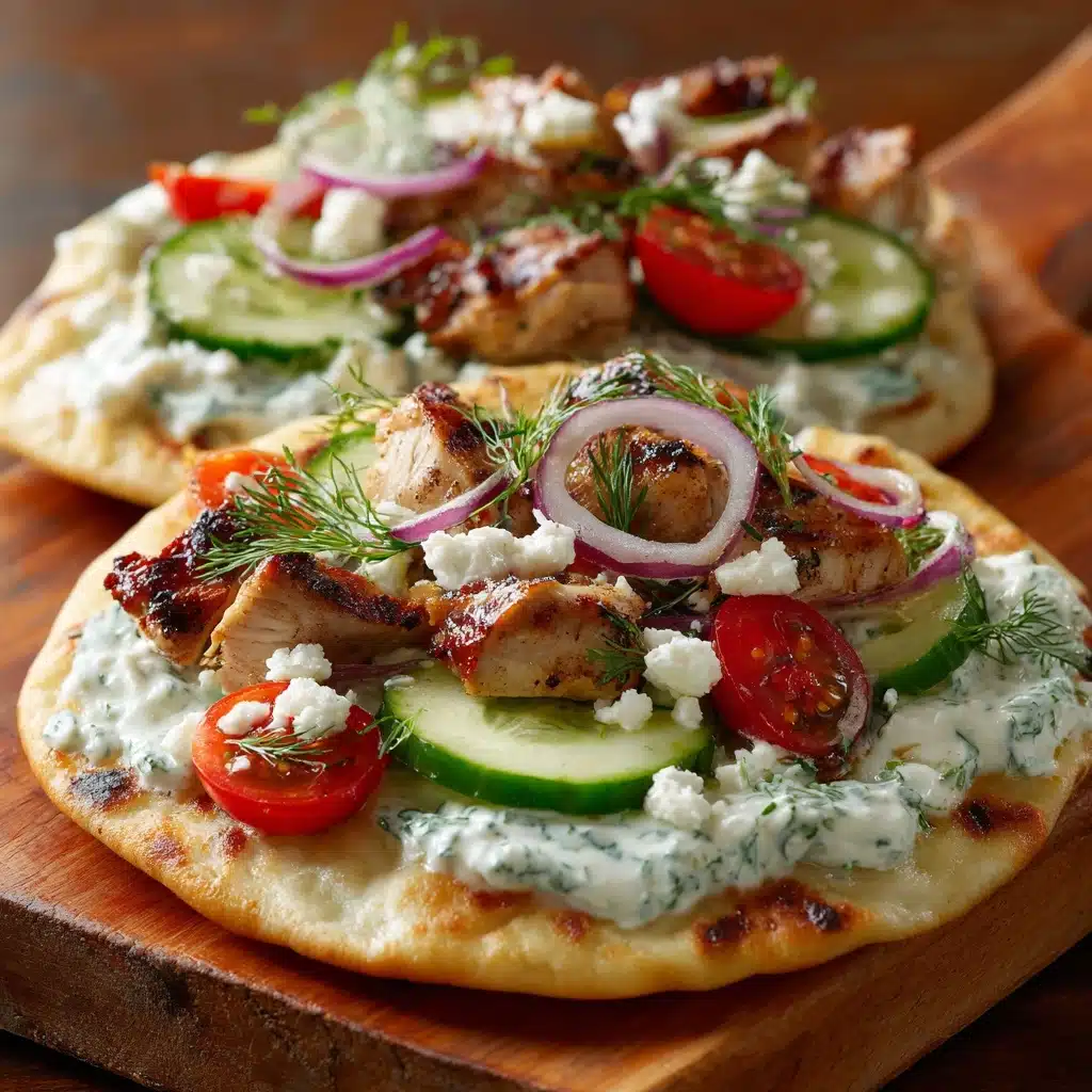 Tzatziki Chicken & Veggie Naan Pizza Recipe
