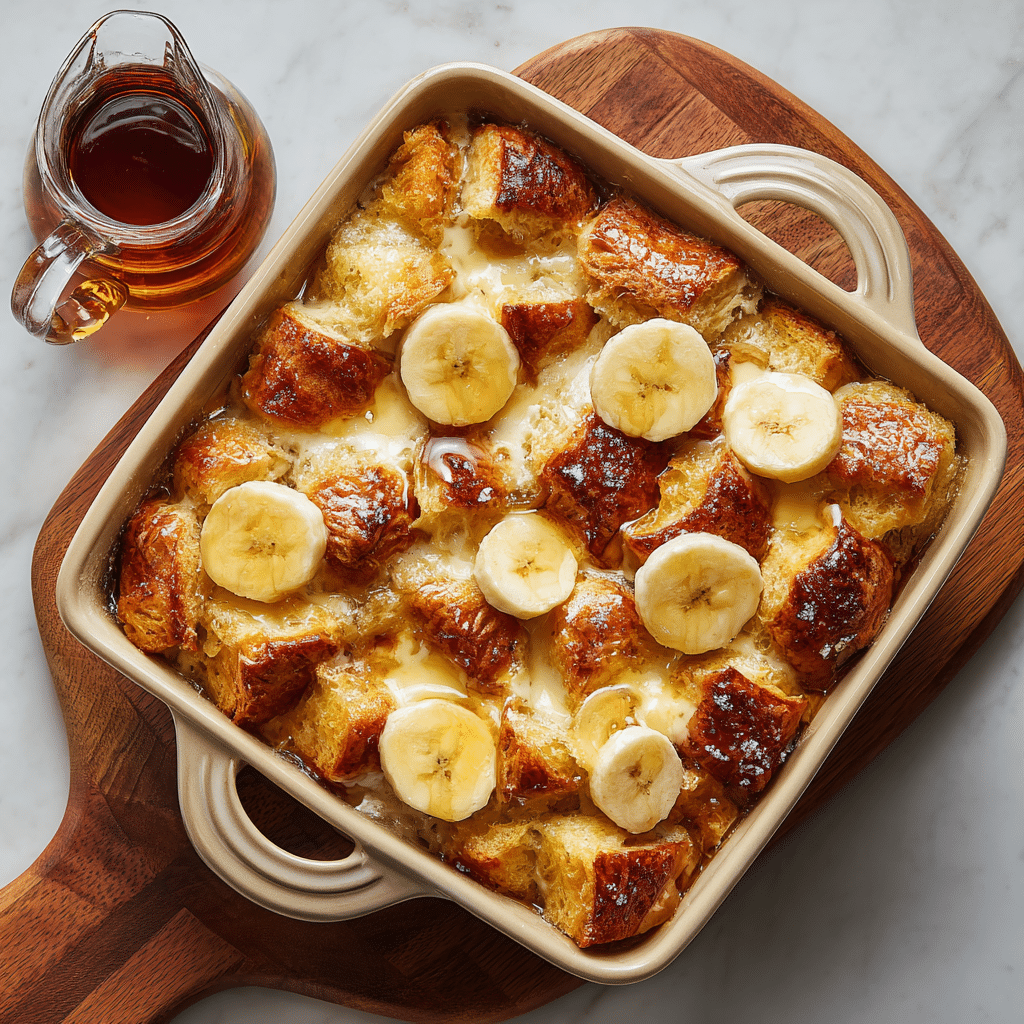 Banana Croissant “French Toast” Casserole Recipe - Recipe Image