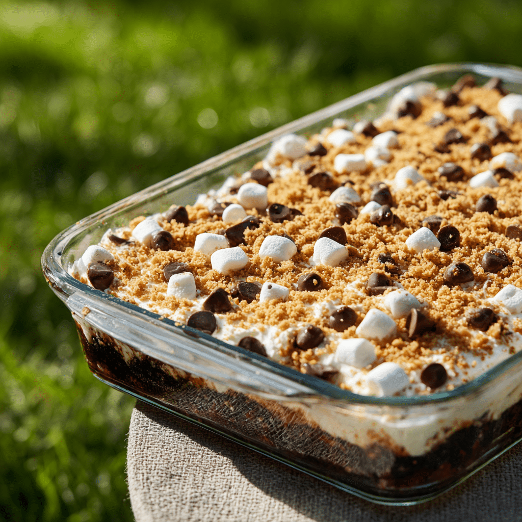 S'mores Poke Cake Recipe - Recipe Image