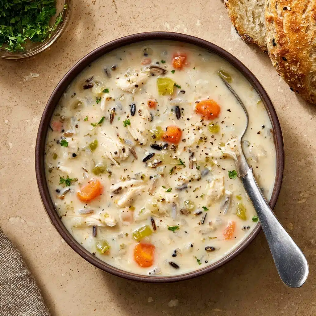 Creamy Crockpot Chicken Wild Rice Soup Recipe - Recipe Image