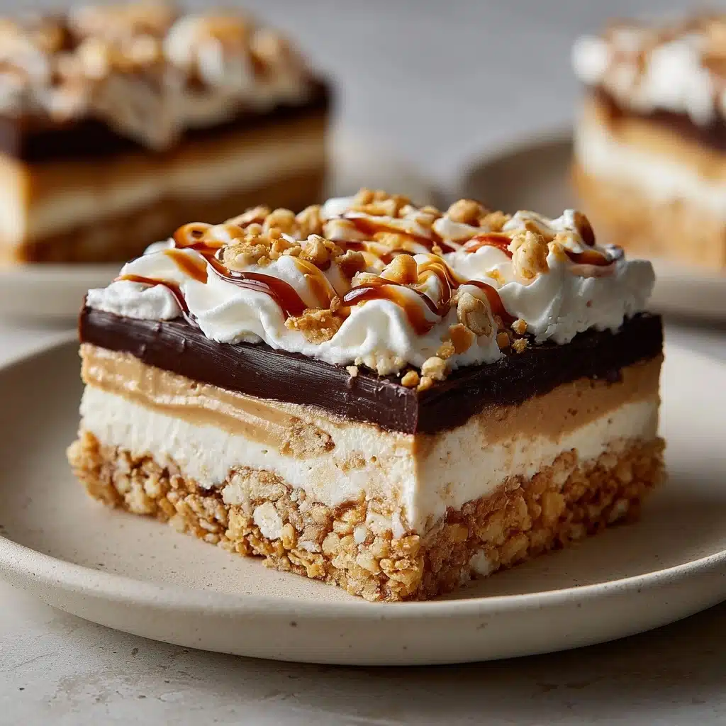No-Bake Peanut Butter Chocolate Pretzel Pie Recipe - Recipe Image