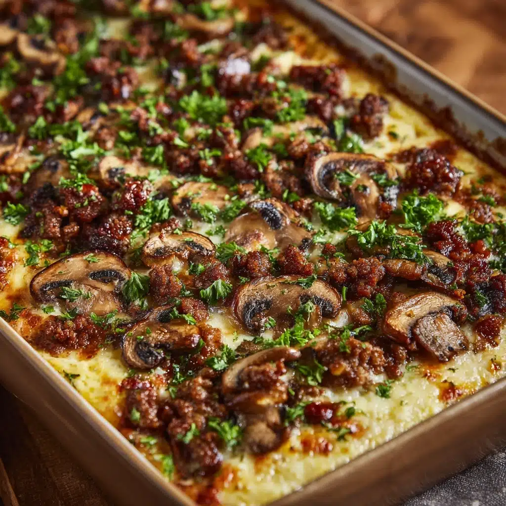 Hamburger Mushroom Bake Recipe - Recipe Image