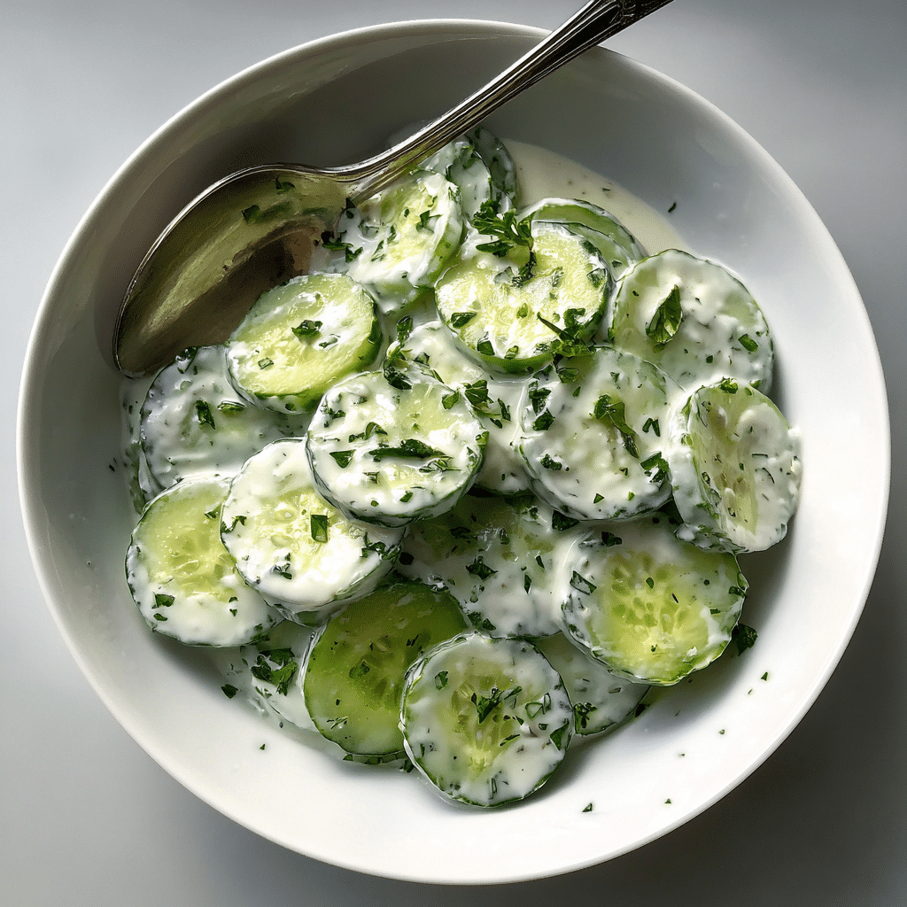 Creamy Cucumber Salad Recipe - Recipe Image