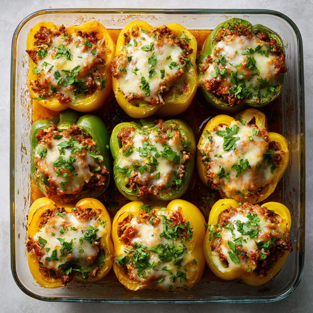 Low Carb Lasagna Stuffed Peppers Recipe - Recipe Image