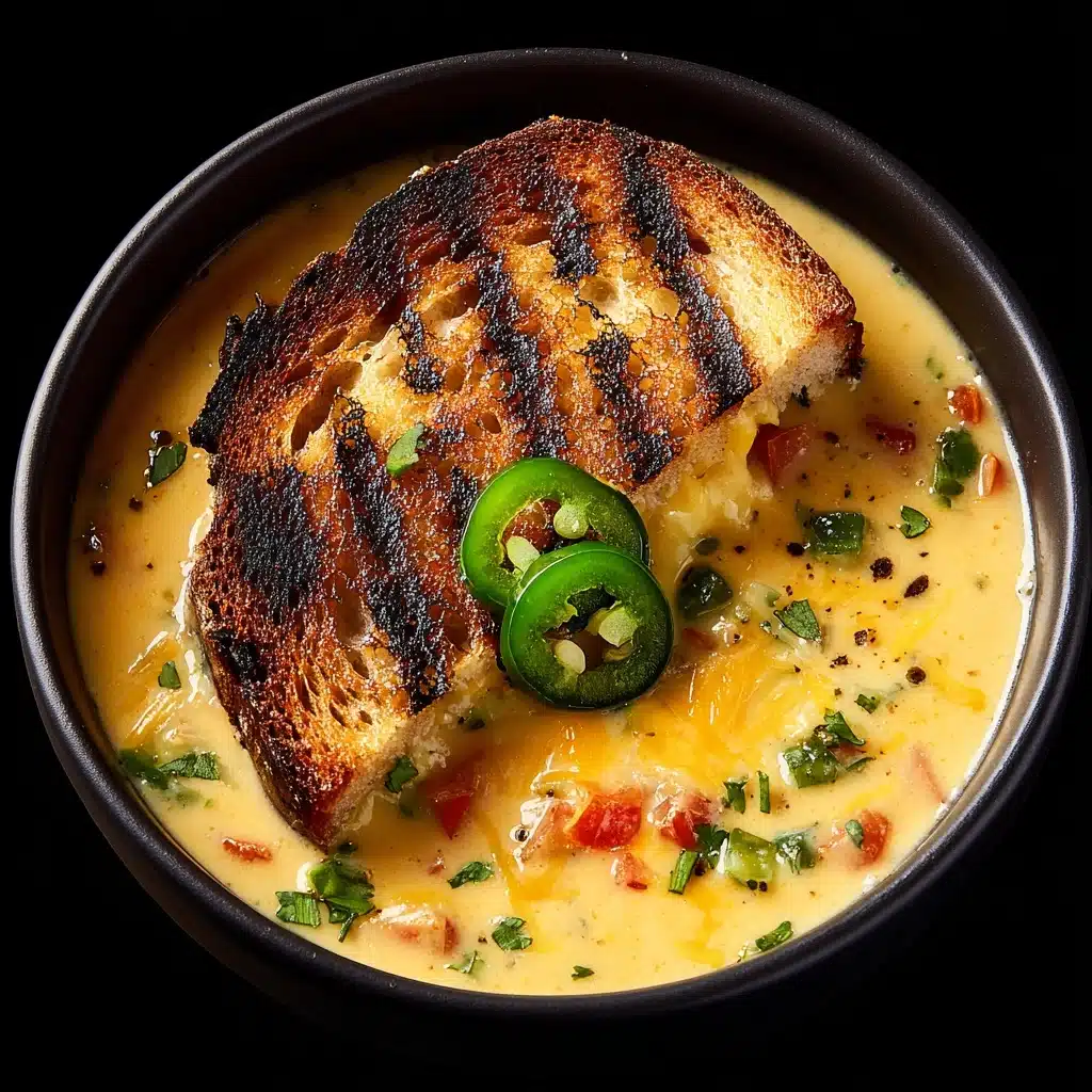Spicy Jalapeño Popper Soup with Grilled Cheese Dippers Recipe - Recipe Image