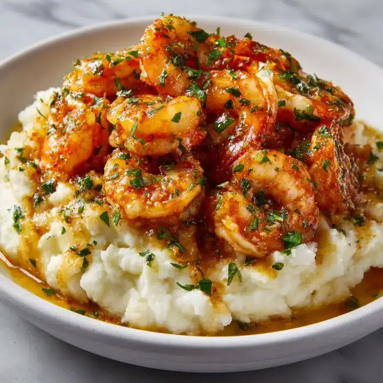 Creamy Garlic Shrimp Over Mashed Potatoes Recipe