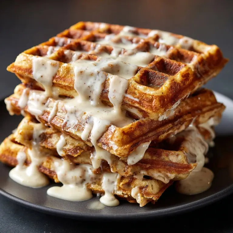 Cinnamon Roll Waffles with Cream Cheese Icing Recipe