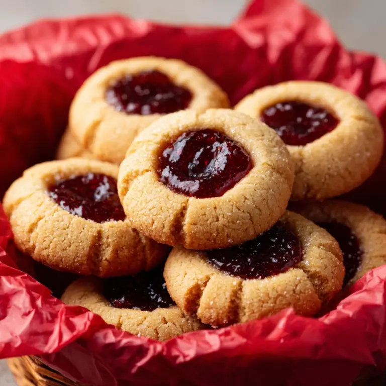 Gingerbread thumbprint cookies with cranberry jam Recipe