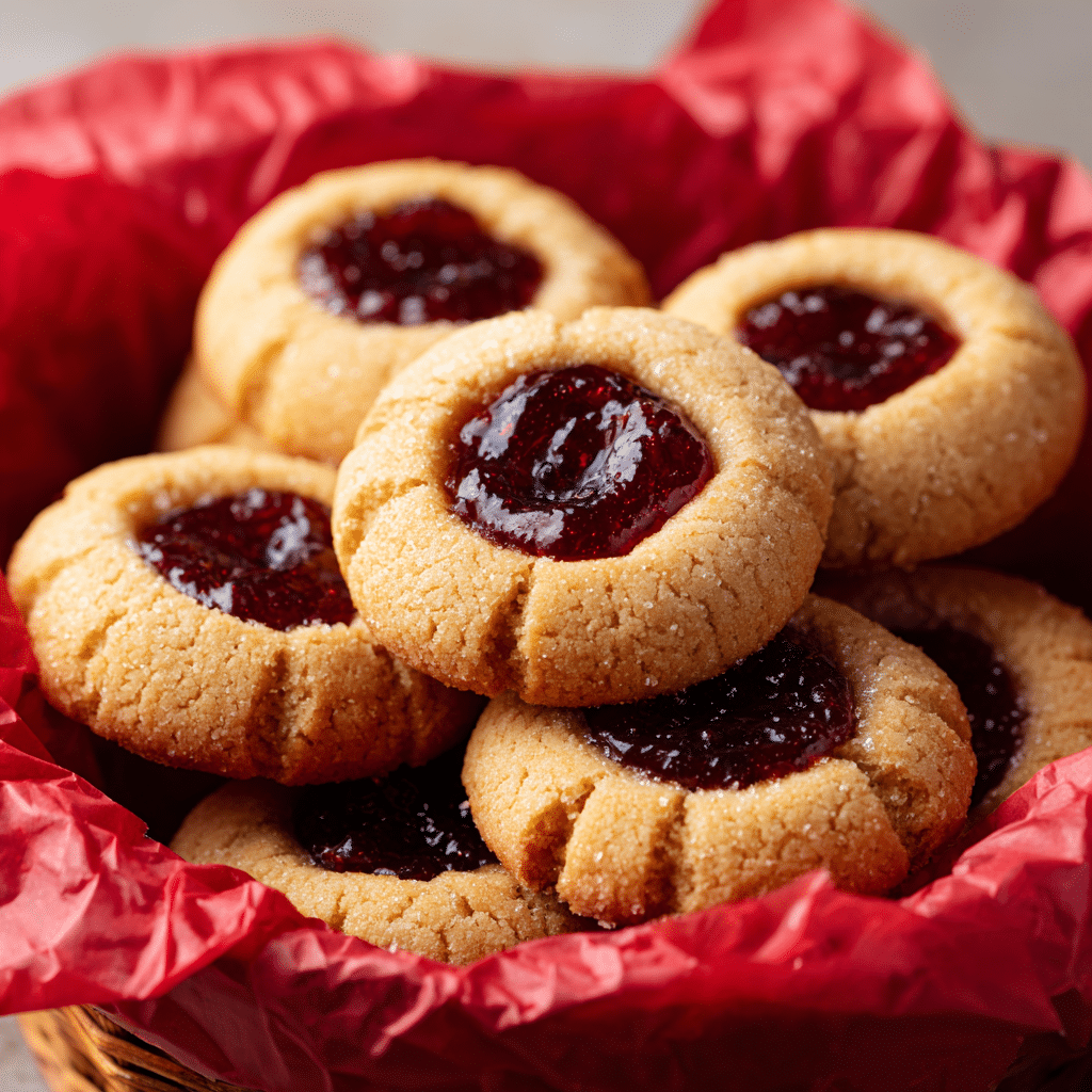 Gingerbread thumbprint cookies with cranberry jam Recipe - Recipe Image