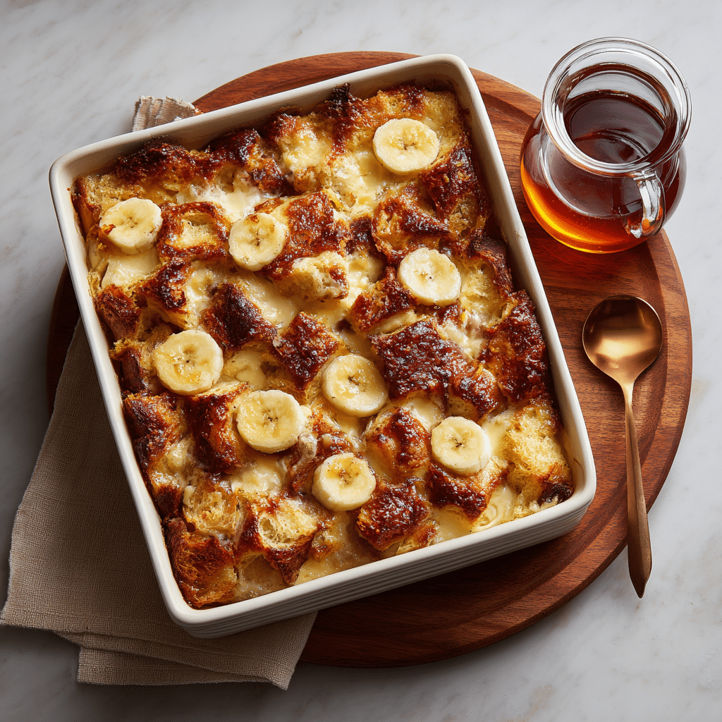 Banana Croissant “French Toast” Casserole Recipe - Recipe Image