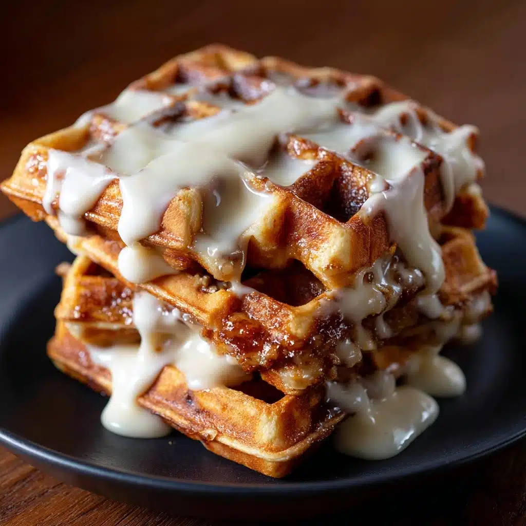 Cinnamon Roll Waffles with Cream Cheese Icing Recipe - Recipe Image