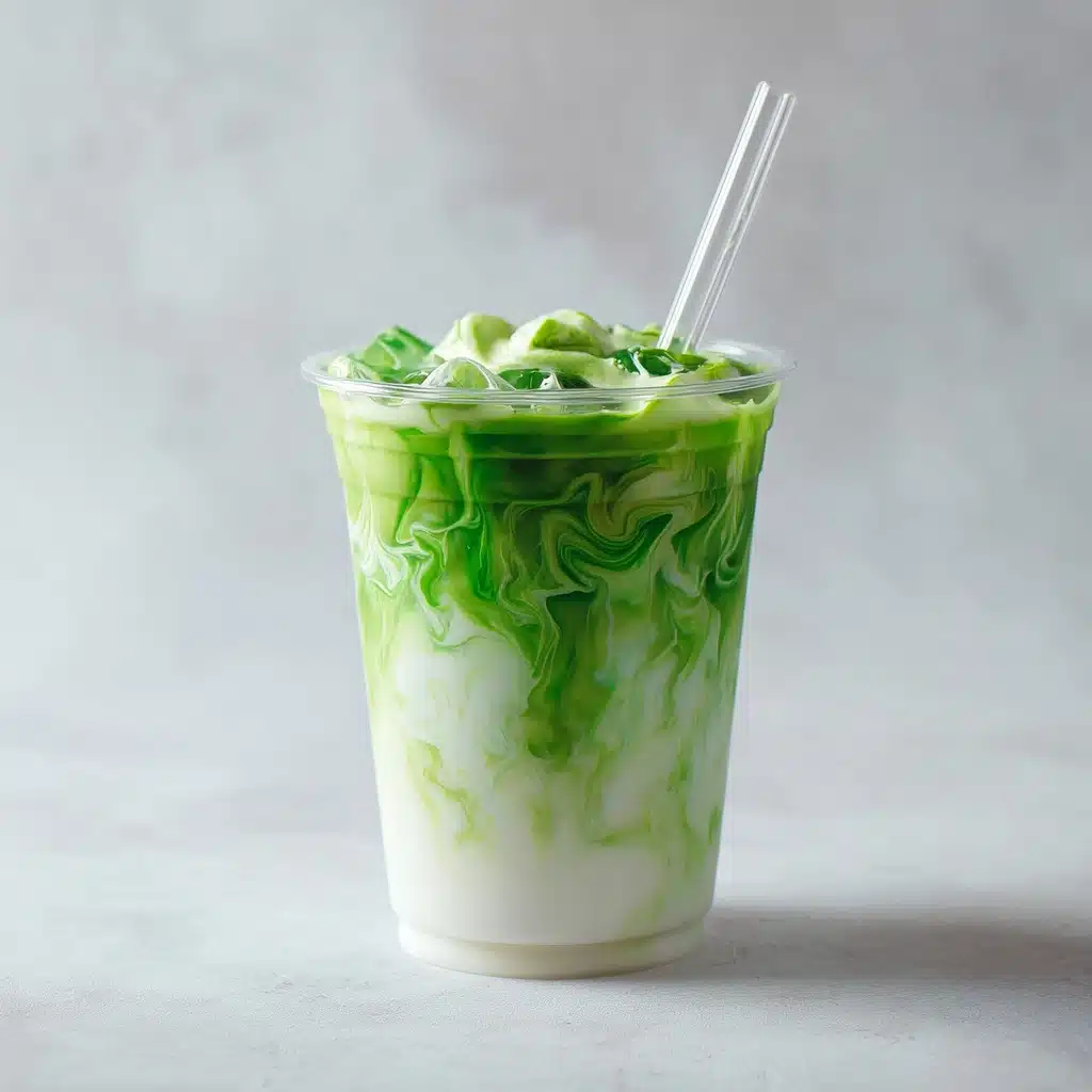 How to Make an Iced Banana Cream Matcha Latte Recipe - Recipe Image