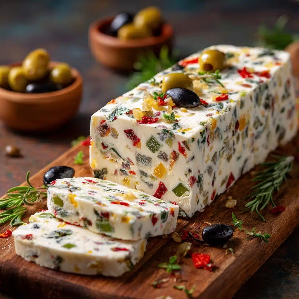Festive Holiday Antipasto Cream Cheese Log Recipe