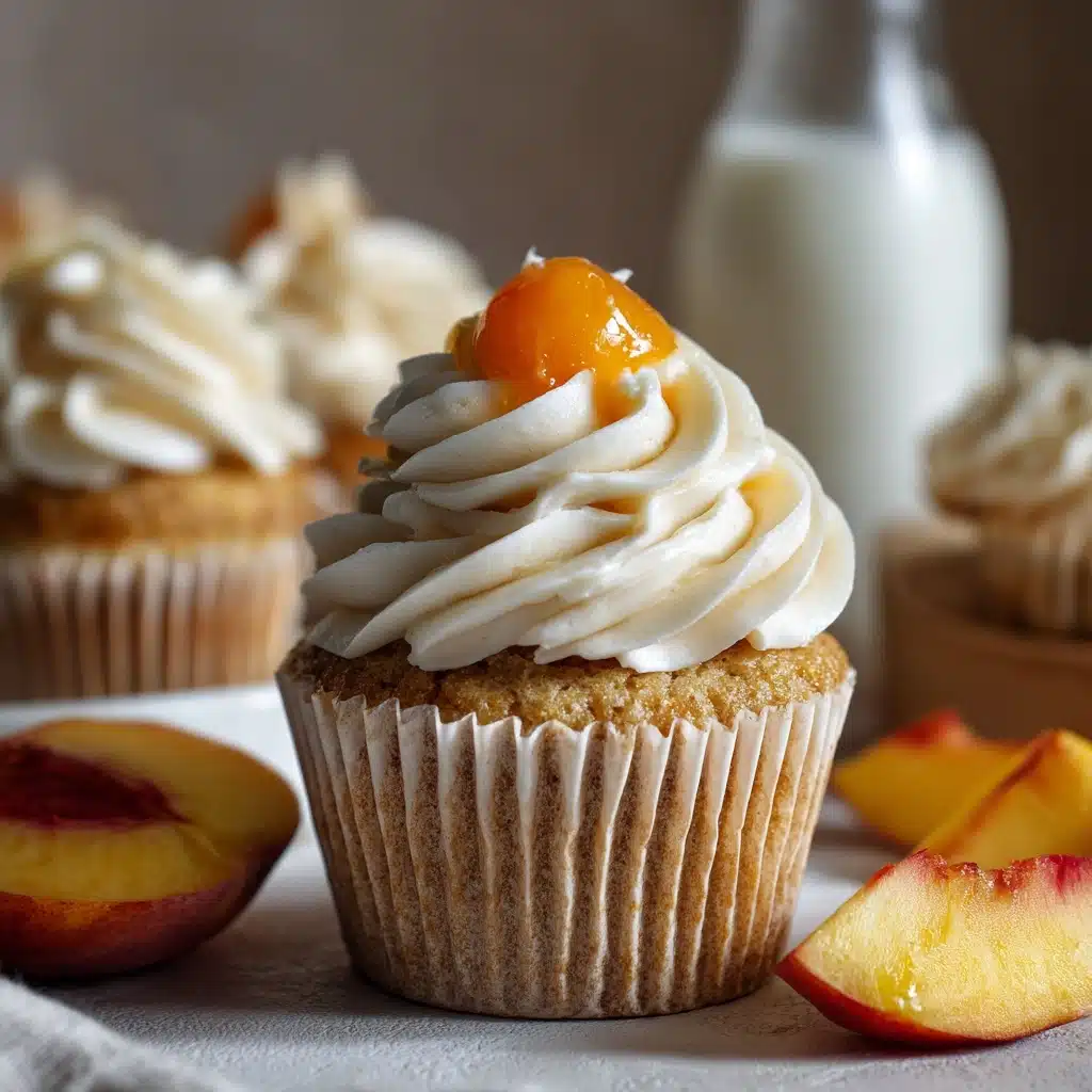 Peach Cupcakes with Cinnamon Cream Cheese Frosting Recipe - Recipe Image