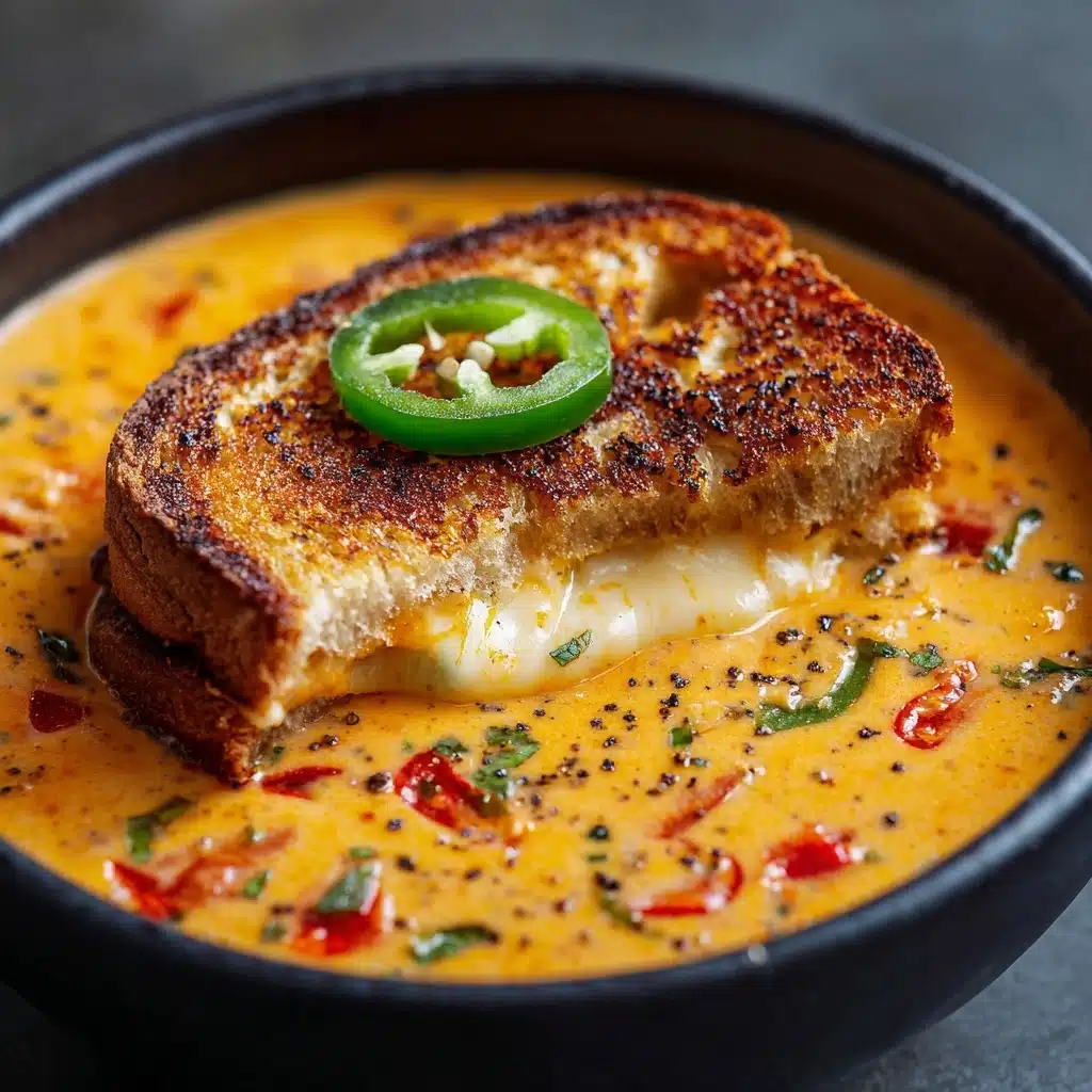 Spicy Jalapeño Popper Soup with Grilled Cheese Dippers Recipe