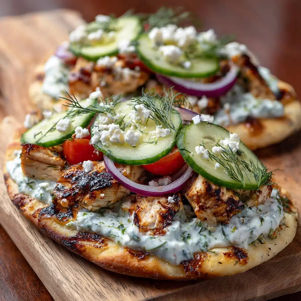 Tzatziki Chicken & Veggie Naan Pizza Recipe - Recipe Image