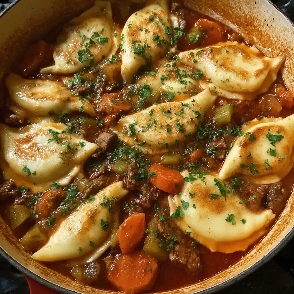 SOUP SEASON: Beef and Pierogi Stew Recipe - Recipe Image