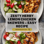 Easy herby lemon skewers Recipe