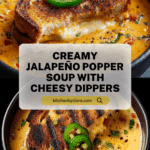 Spicy Jalapeño Popper Soup with Grilled Cheese Dippers Recipe