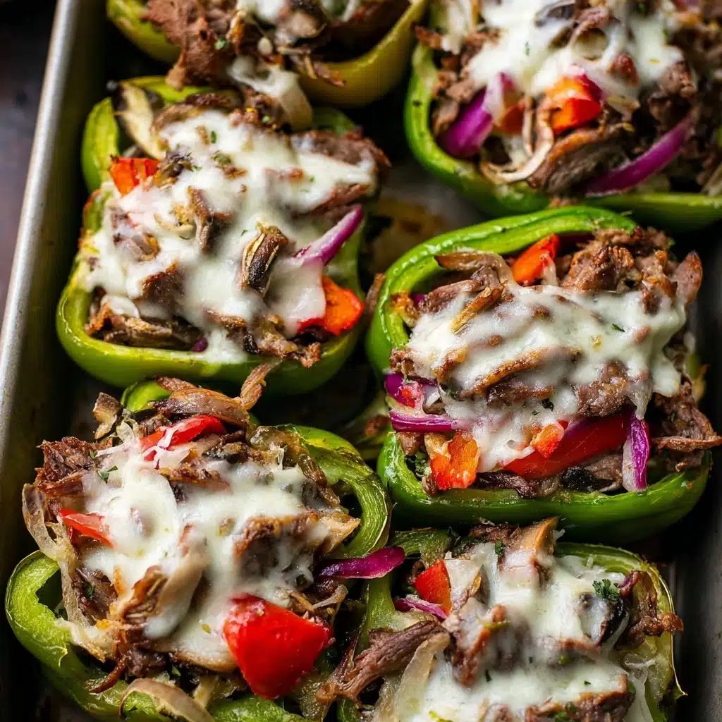 Philly Cheesesteak Stuffed Peppers {Low Carb} Recipe - Recipe Image